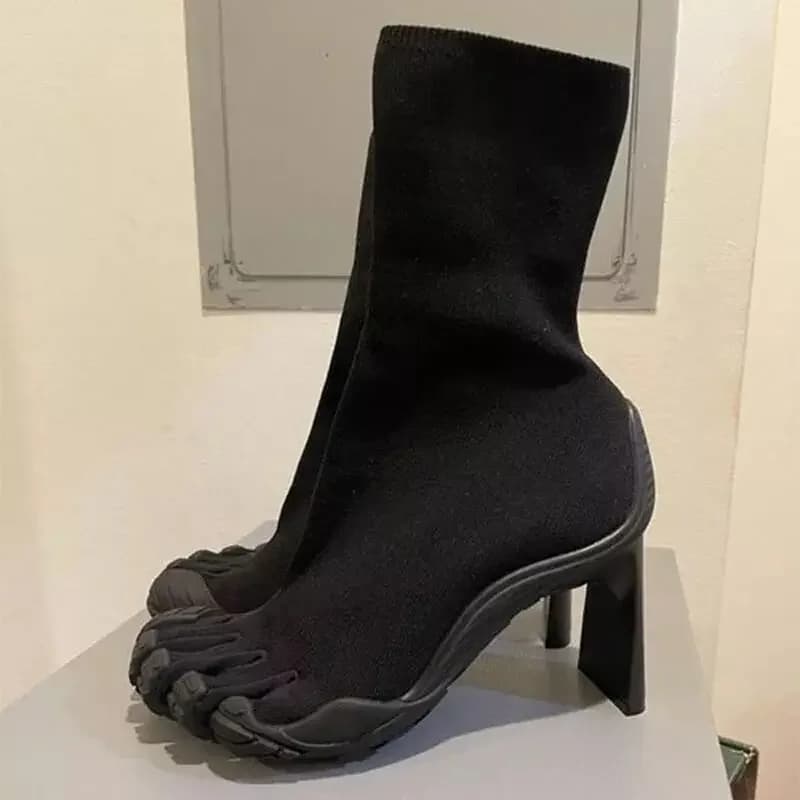Bottines à cinq doigts pour femmes, noires/roses/blanches, bottines élastiques à la mode, nouvelles