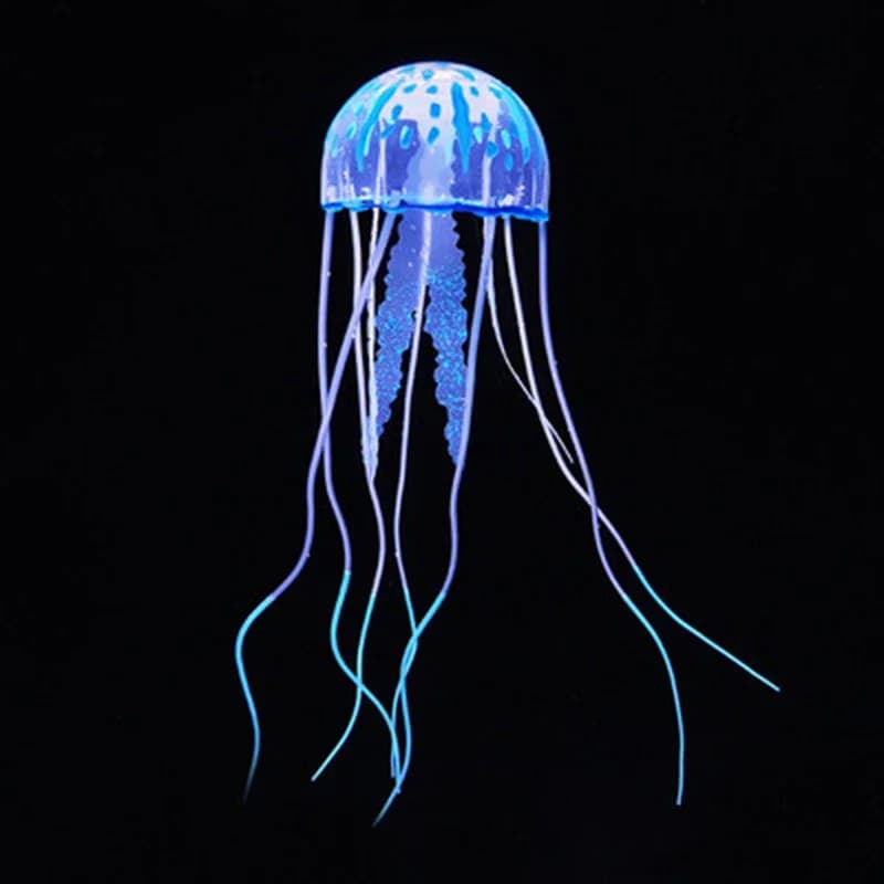 Méduse artificielle qui brille dans le noir, décoration lumineuse pour aquarium avec tentacules flex