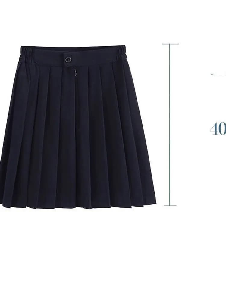 Mini jupes mi-longues plissées noires pour étudiants, uniforme d'été de Style japonais, uniforme sco
