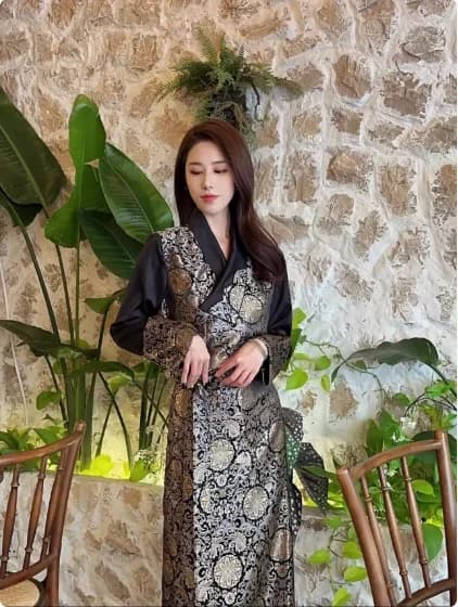 Xizang Jacquard Guozhuang Robe de danse pour femme, robe tibétaine longue, chinois