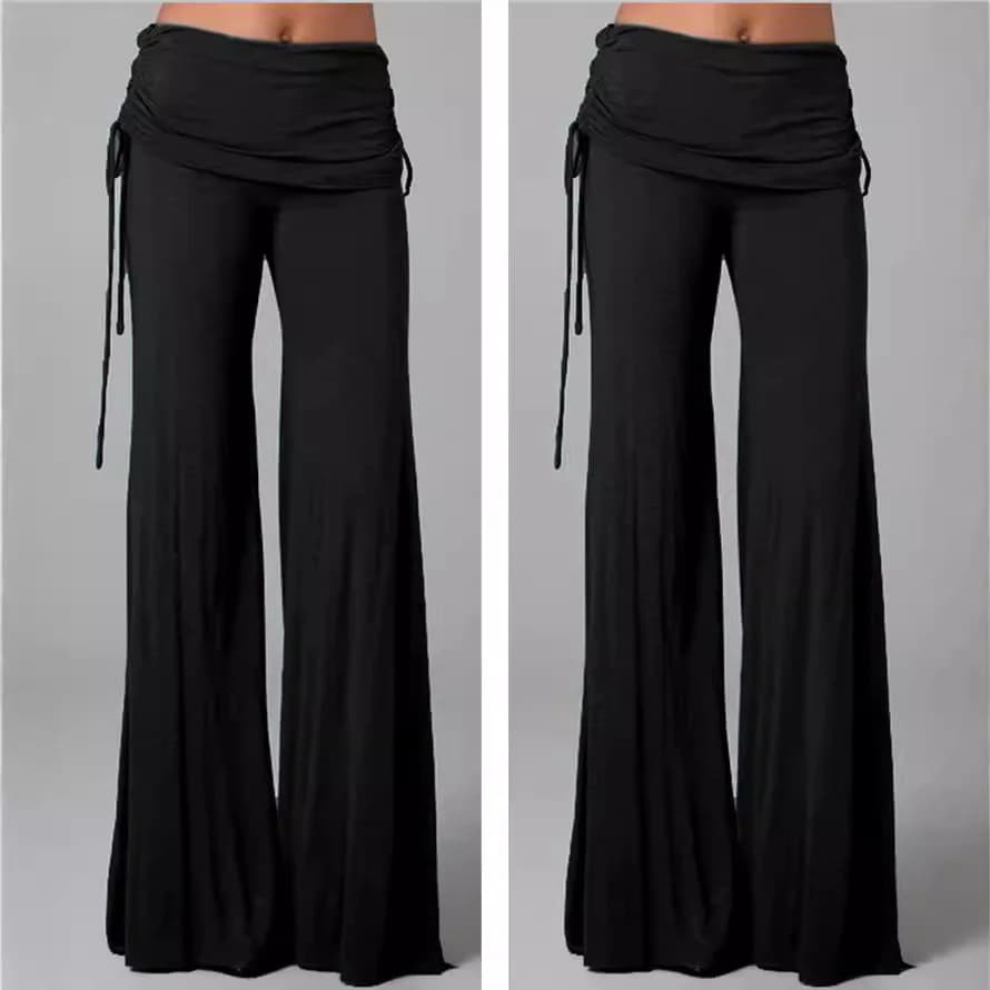 Pantalon évasé Long pour femmes, décontracté, jambes larges, couleur unie, ample, confortable, danse