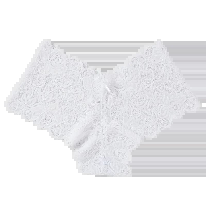 Culottes en dentelle florale sexy pour femmes, taille basse, lingerie douce, confortable et économiq