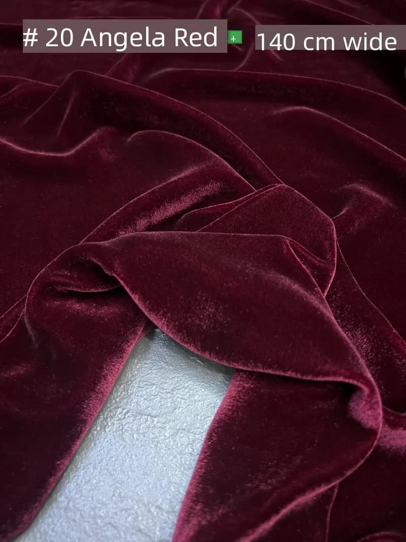 36 matériel luxueux de robe haut de gamme de tissu de velours de soie de couleur unie