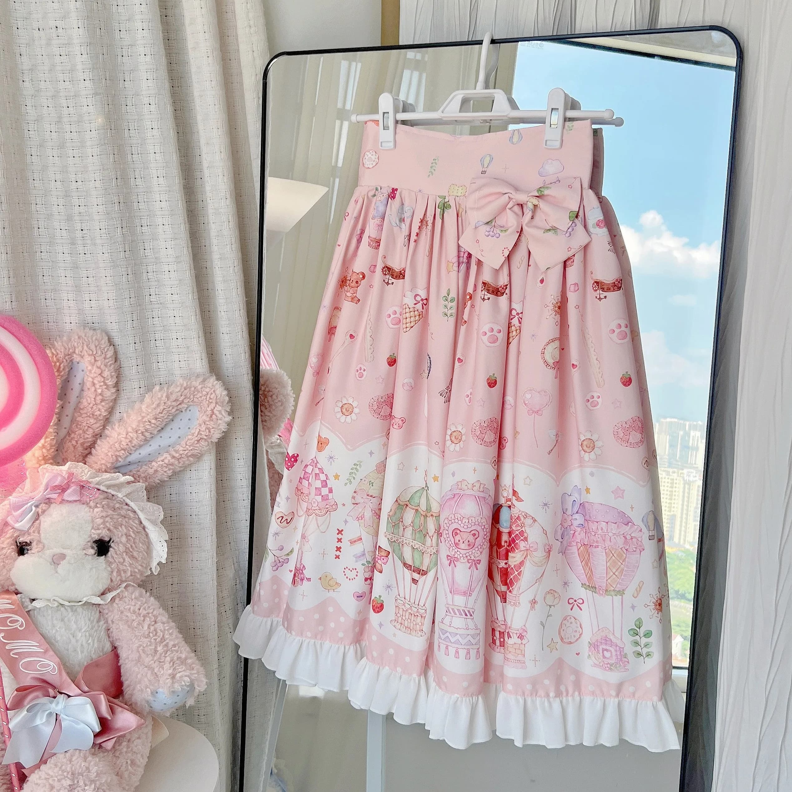 Jupe courte Lolita imprimée à volants en forme de A par Magic Tea Party