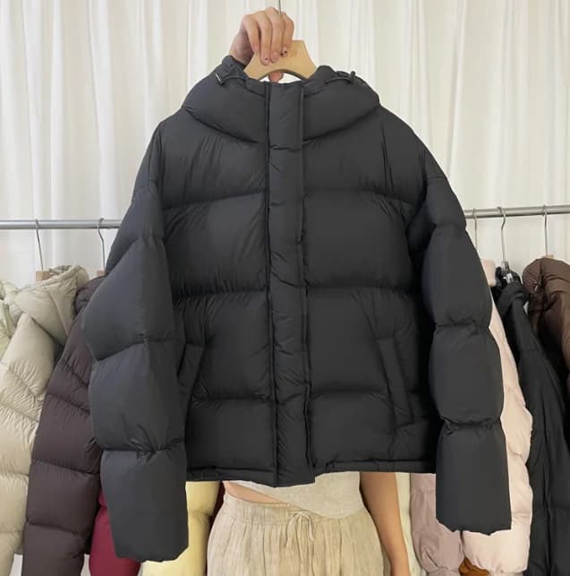 Doudoune courte à capuche pour femme, nouvelle collection hiver 2025, en duvet de canard blanc, nouv