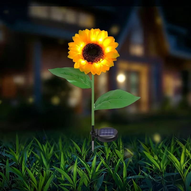 Lampes solaires en forme de tournesol pour jardin, décoration extérieure, lumières féériques impermé