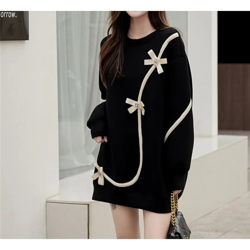 Jupe pull pour femme, longueur moyenne et longue, robe ample printemps-automne