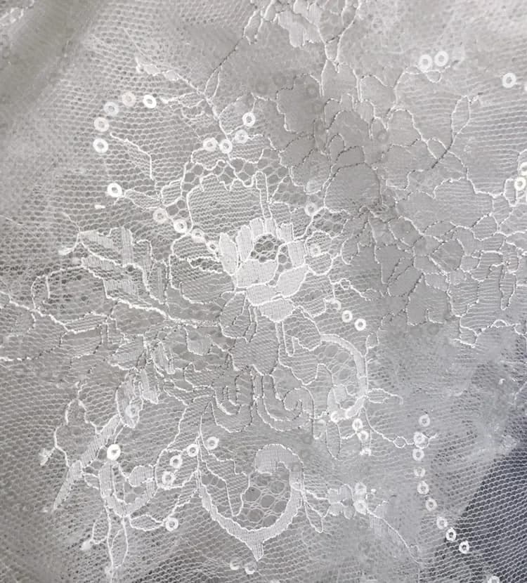 1 mètre. Nouveau tissu en dentelle française à paillettes, bordure brodée de fleurs, accessoires de