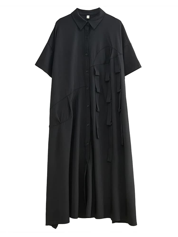 Robe Chemise Décontractée à Manches Courtes pour Femme, Vêtement Élégant et Vintage, à la Mode, Nouv