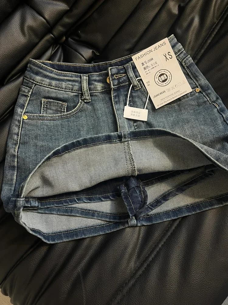 Jupe en jean trapèze bleue pour femmes, Y2k, short en Jean, Harajuku, Mini jupe de Cowboy Vintage de