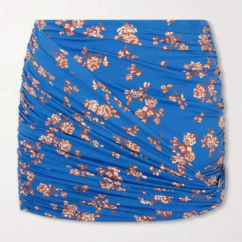 Jupe plissée imprimée pour femme, mini-jupe polyvalente ajustée, jupe courte enveloppante de haute q