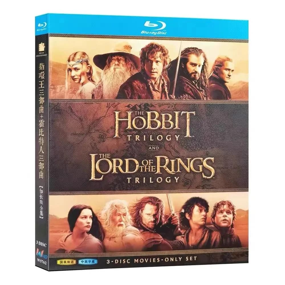 La trilogie Le Seigneur des Anneaux + la trilogie Le Hobbit, coffret Blu-ray BD 3 disques haute défi