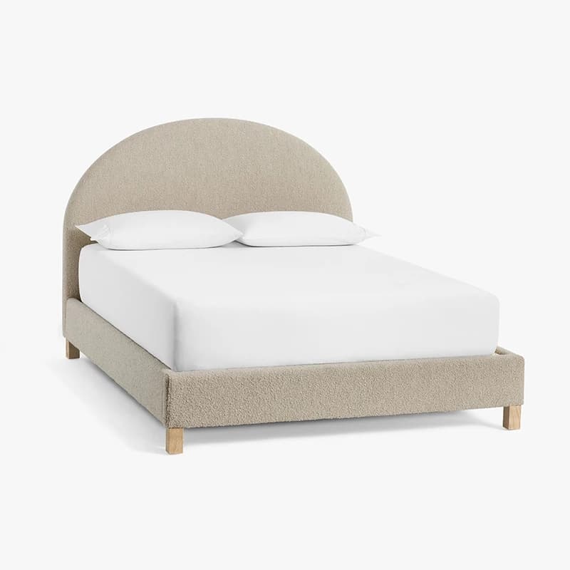 Chambre à coucher minimaliste lits de luxe fantaisie Queen Size cadre lit tables de nuit rembourré L