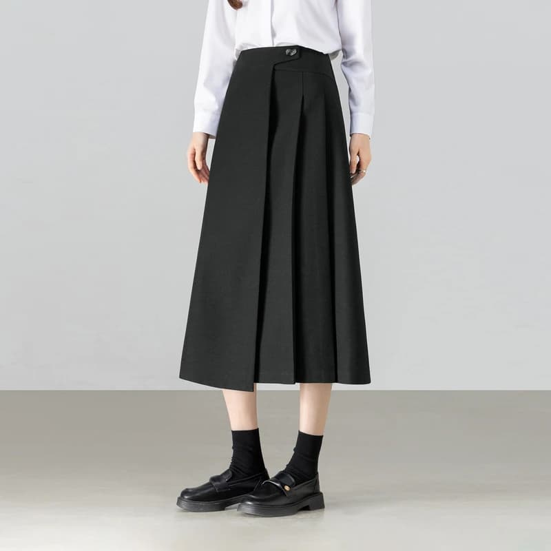 Jupe Midi SENTUBILA pour Femme Printemps 2026 Nouvelle Collection Asymétrique Coupe Trapèze Taille H