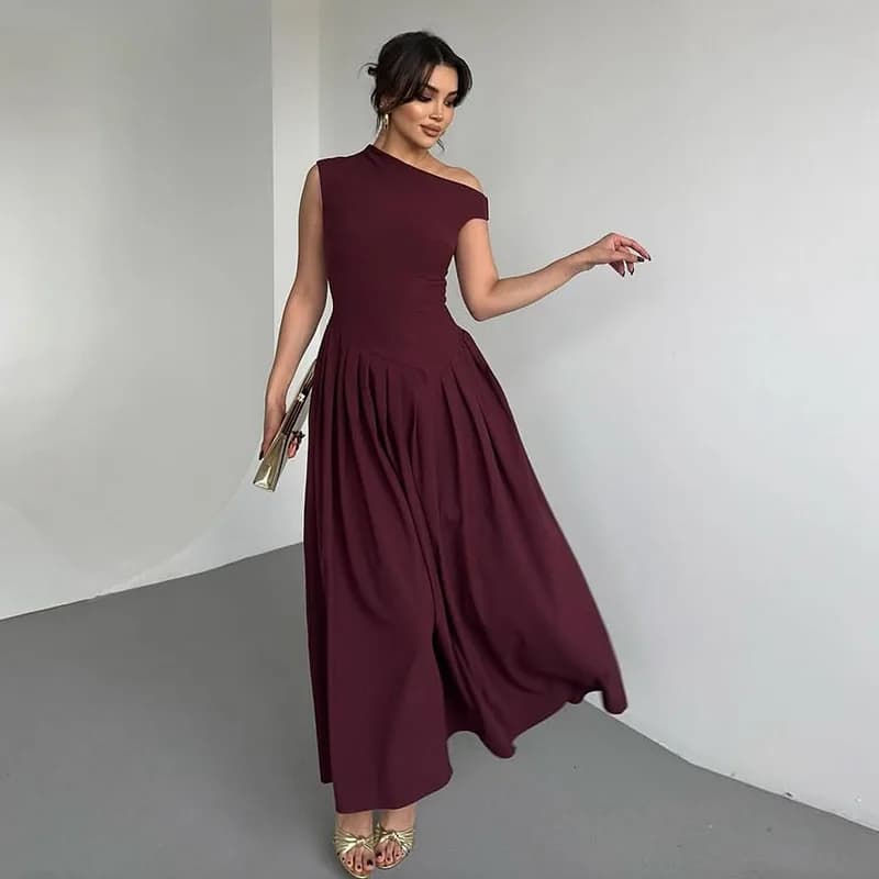 Robe longue plissée élégante pour femme, col alertes onal, manches courtes, patchwork, midi, décontr