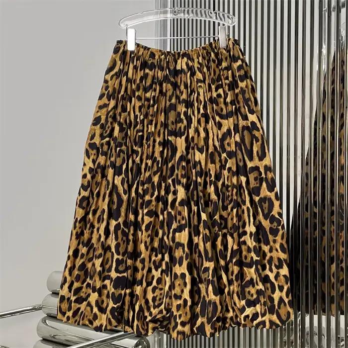 Jupe longue femme imprimé léopard nouvelle collection été 2026 taille basse coupe ajustée jupe mi-lo