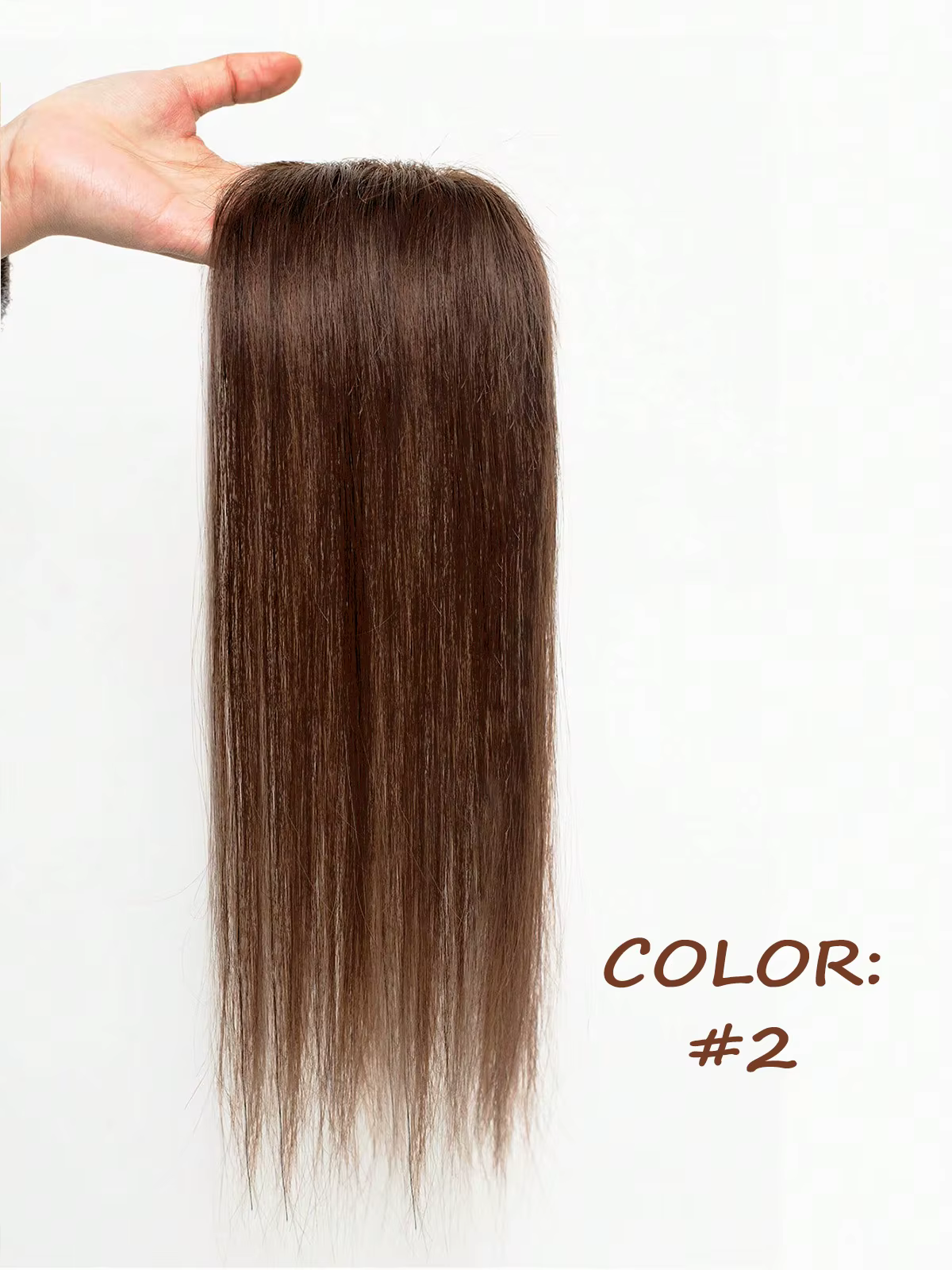 Topper en cheveux naturels pour femme : postiche élégant, facile à porter, volume et longueur instan