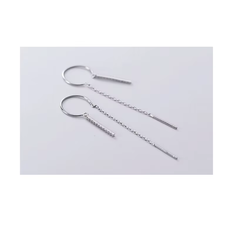 La Monada-Boucles d'oreilles pendantes coréennes en argent 925 pour femme, boucles d'oreilles longue