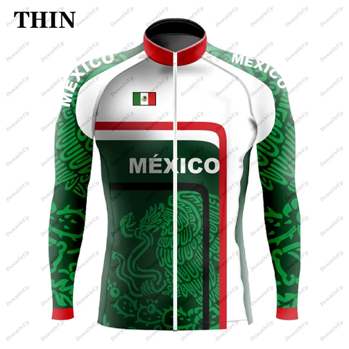 Maillot de cyclisme de vélo à manches longues pour hommes du mexique porté en trois saisons Maillot