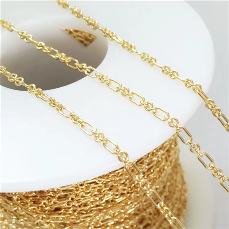 Collier en or véritable 14K, chaîne longue et courte de 2MM, bijoux minimalistes, à faire soi-même