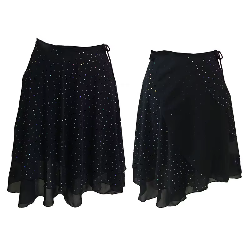 Jupe de danse latine en mousseline de soie pour femmes, écharpe de danse du ventre, serviette de han