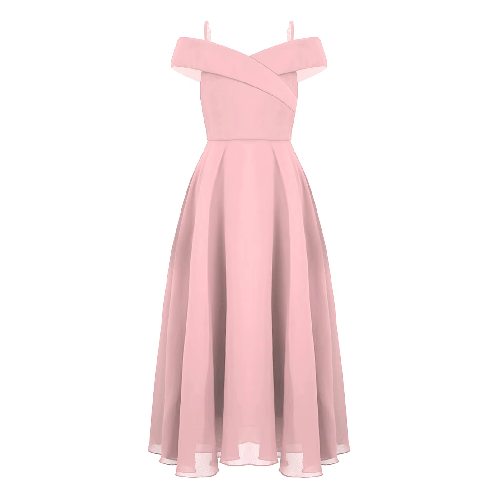 Robe longue de Rhen mousseline de soie pour adolescentes, robe de soirée de mariage, vêtements de no
