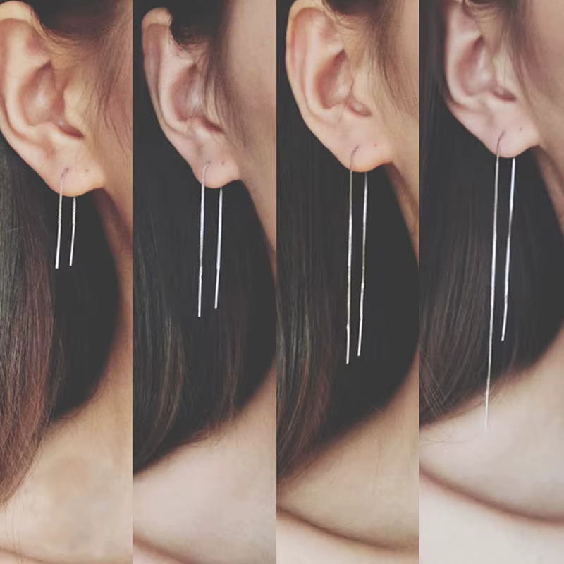 REETI 925 boucles d'oreilles en argent Sterling pour femmes longues boucles d'oreilles en argent fêt
