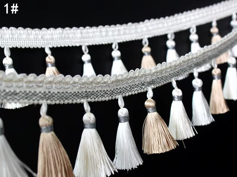 Frange de rideau de 50CM/100CM de long et 80MM de large, garniture à franges, dentelle, ruban de den