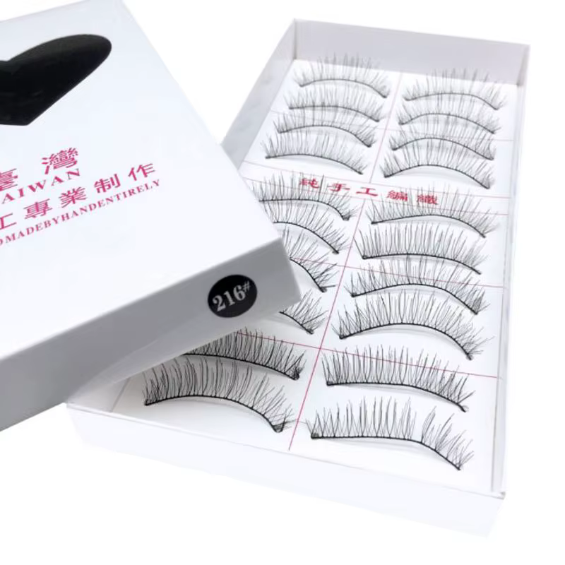 Faux cils noirs longs et épais faits à la main, extensions de cils naturels, outils de maquillage et
