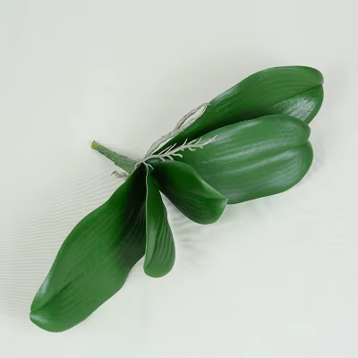 Feuille d'orchidée papillon artificielle de grande taille, toucher réel, plantes vertes en PU, acces