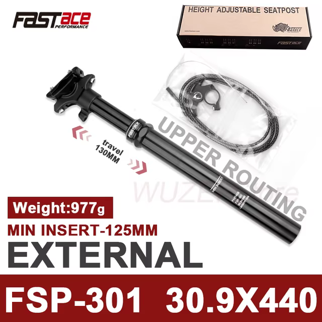 FASTACE tige de selle télescopique 27.2/28.6/30.0/30.4/30.9/31.6/33.9mm compte-gouttes de vélo 440mm