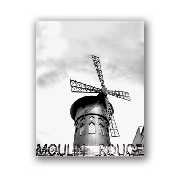Affiche de photographie de paysage de ville de France, impression de Paris, peinture murale en noir