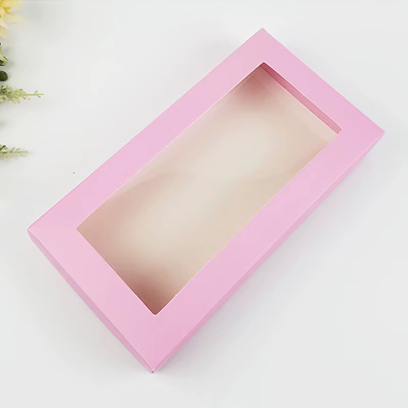 Boîtes cadeaux en papier Kraft, boîte d'emballage avec fenêtre, boîte à chaussettes en papier Kraft,