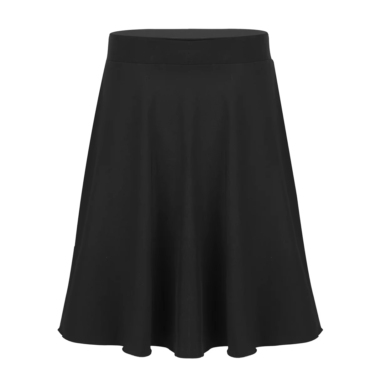 Jupe patineuse pour grandes filles, couleur unie, légère, extensible, longueur aux genoux, jupe trap