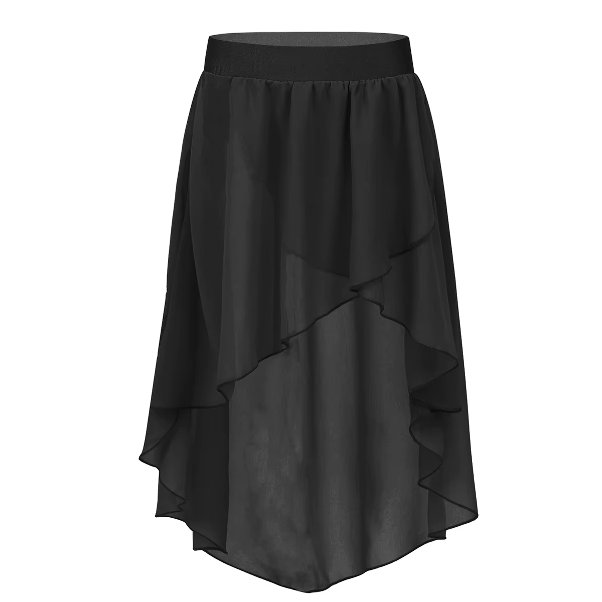 Jupe de ballet en mousseline de soie pour filles, taille élastique, tutu en maille transparente, dan