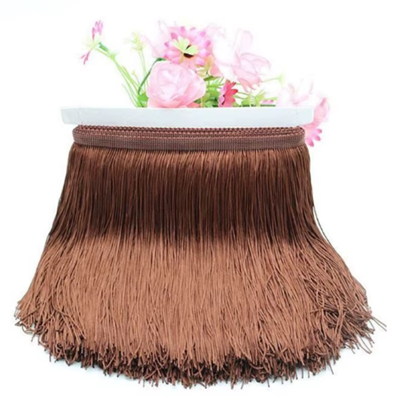 30 cm de Long frange dentelle gland Polyester dentelle ruban d'habillage danse latine jupe rideau fr