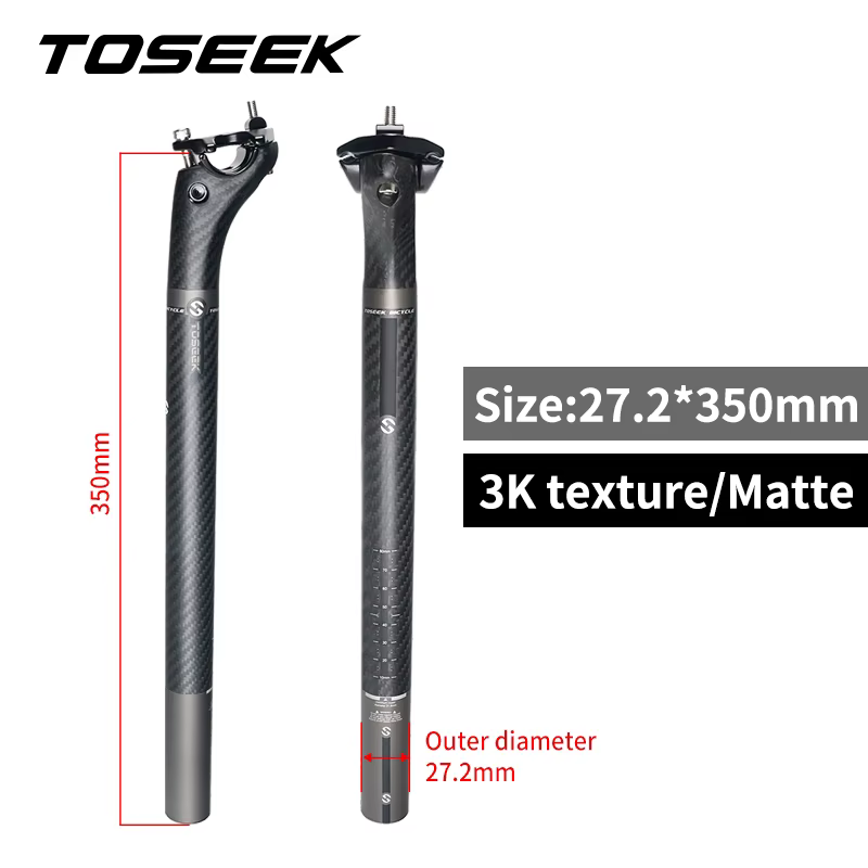TOSEEK tige de selle carbone 3K tissage mat Offset 20mm tige de selle 27.2/30.8/31.6 vtt tige de sel
