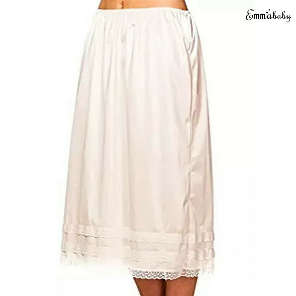 Nouvelle mode femmes printemps été dentelle sous-jupe jupe lisse jupon sous robe jupe longue jupe de