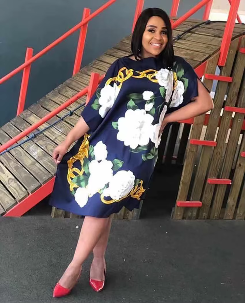 Robe longue imprimée pour femmes, tenue élégante, Design ample, style chauve-souris, Maxi, été, auto