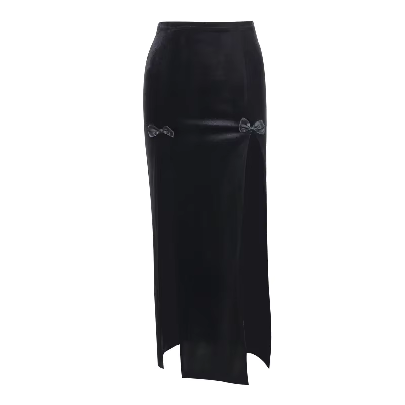 Jupe longue de fête chic pour femme, style punk, nouvelle collection, taille haute, coupe ajustée, a