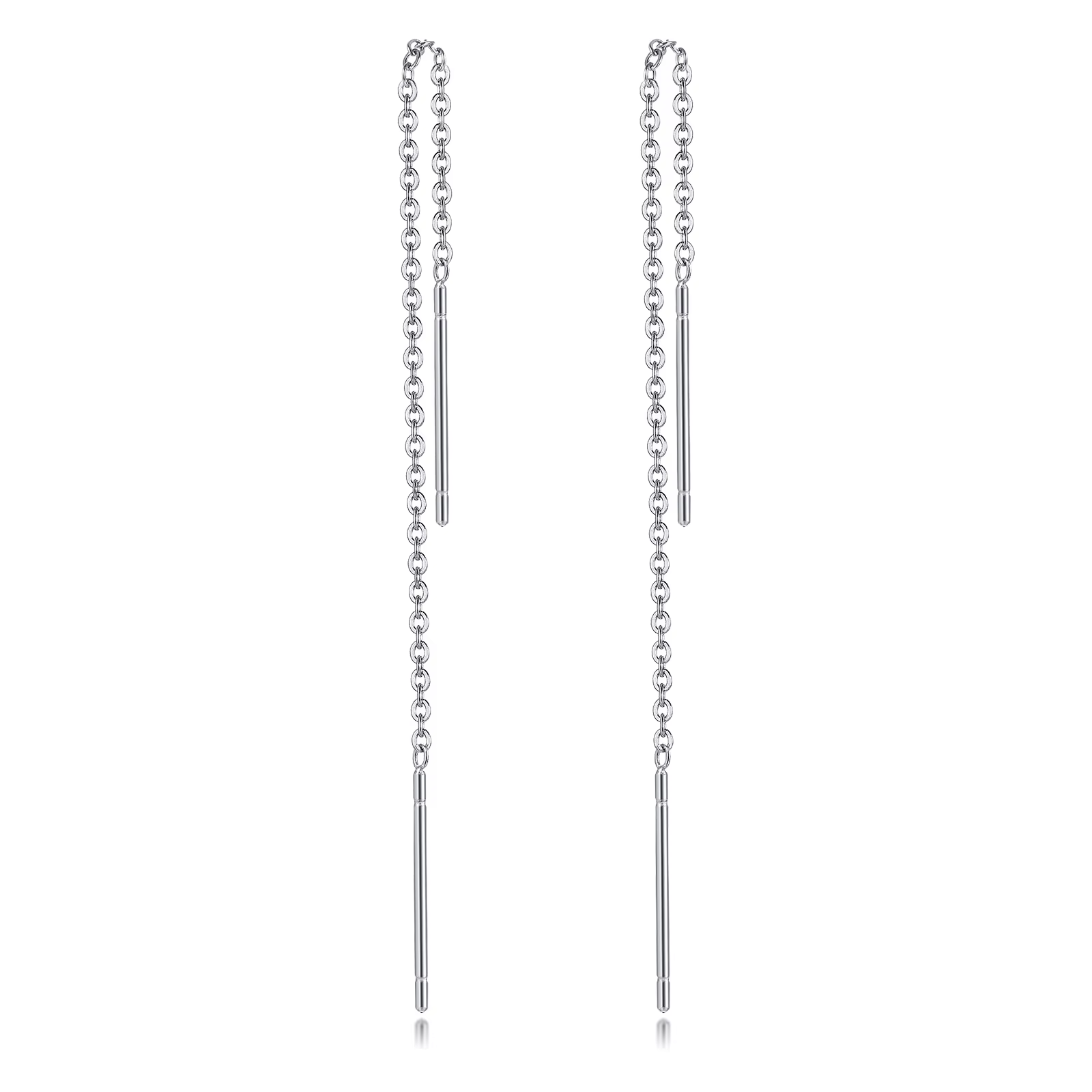 Boucles d'oreilles longues pour femmes, boucles d'oreilles linéaires fines, ligne d'oreille goutte à