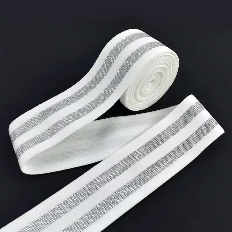 Bandes élastiques rayées de 2/5/10 mètres, 40/50 mm, 1,6 mm d'épaisseur, pour ceinture de pantalon,