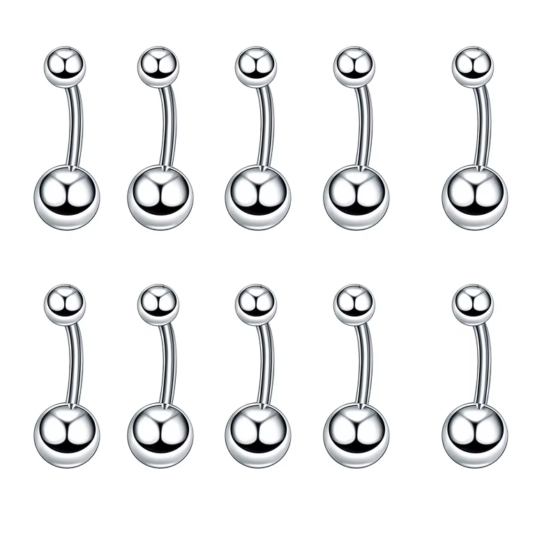 10 pièces/lot Piercing Nombril acier chirurgical unique cristal strass Nombril anneaux Nombril Pierc