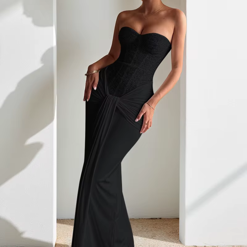 Robe de soirée avec jupe longue pour femmes, nouveau Style, taille cintrée, amincissante, Sexy, crav