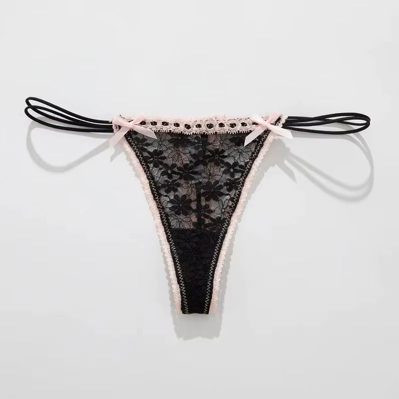Culottes en dentelle à nœud, lingerie sexy pour femme, tenue quotidienne à la maison, strings unis,