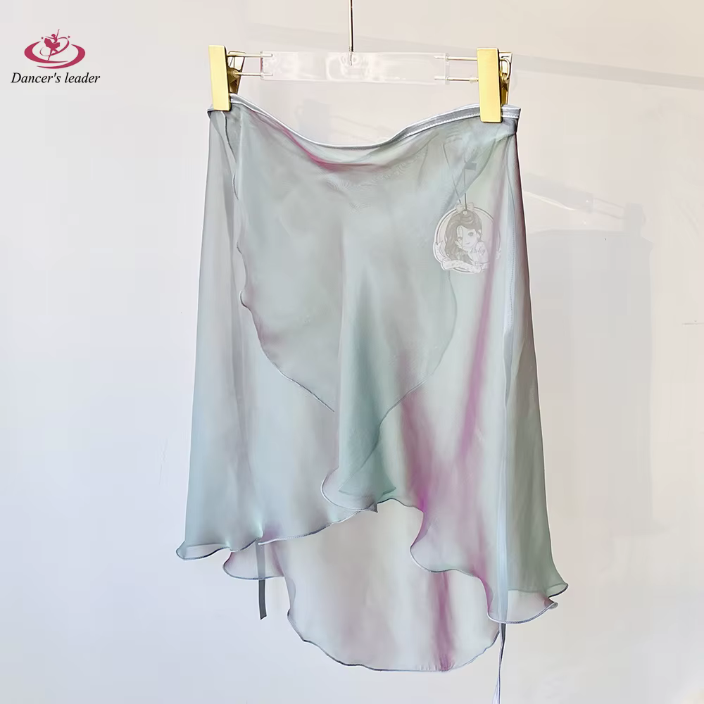 Jupe courte de Ballet dorée fantaisie grise, jupe de danse pour femmes, jupe de pratique de gymnasti
