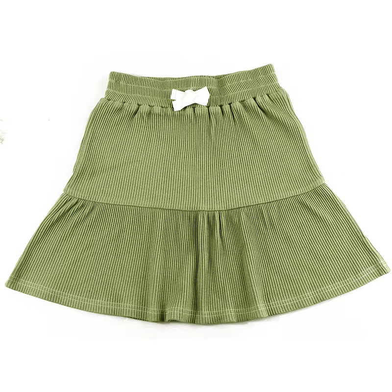 Ensemble de jupe plissée côtelée élégante pour enfants, jupe d'intersection, vêtements audiélastique