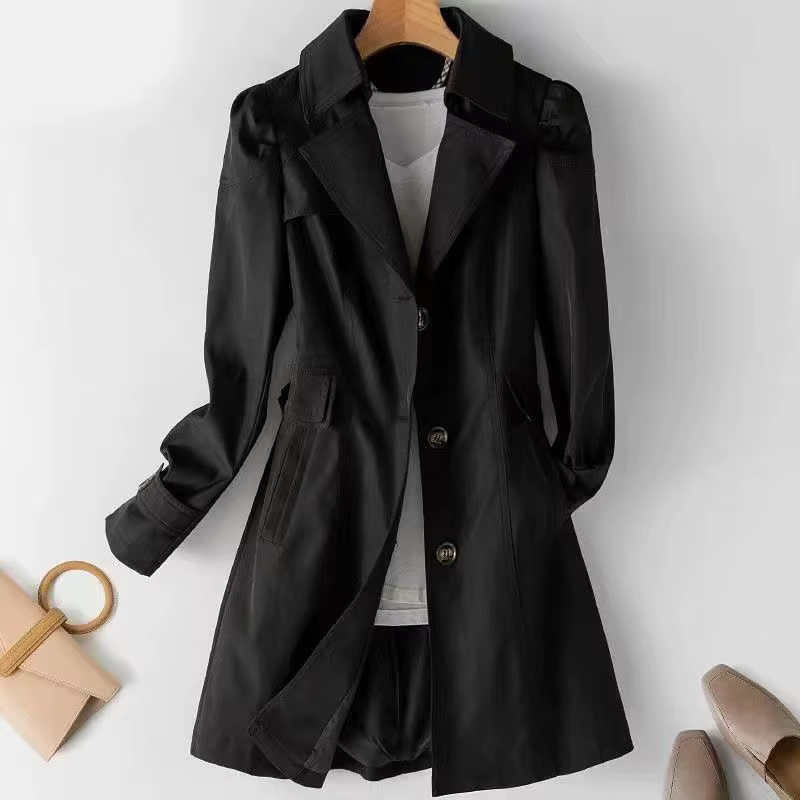 Trench-Coat pour femme, vêtement Slim, coréen, Double boutonnage, petite veste mi-longue, nouvelle c