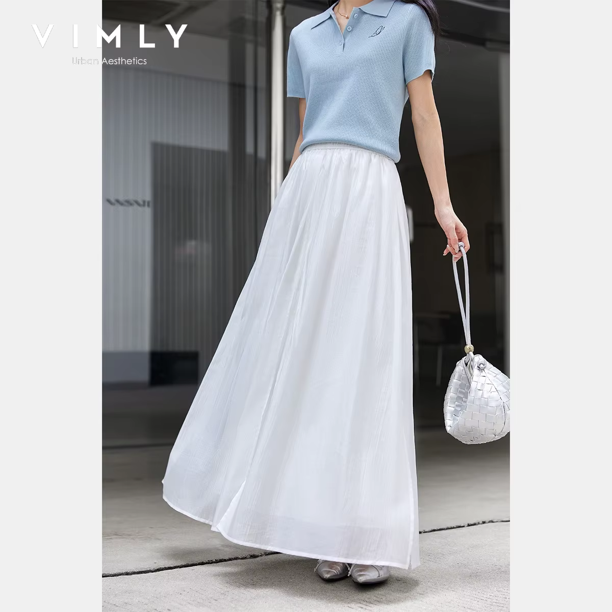 Jupe rétro en Lyocell VIMLY pour femme, nouvelle collection Printemps 2026, jupe parapluie fine et d