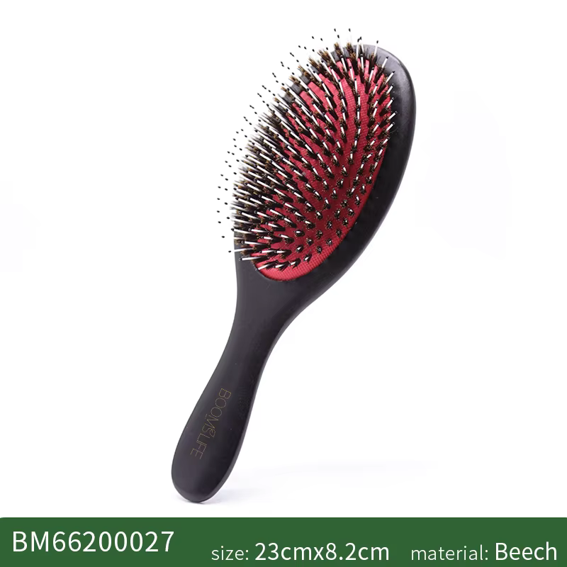 Brosse à cheveux en poils de sanglier pour femmes, brosse démêlante pour cheveux bouclés, épais, lon